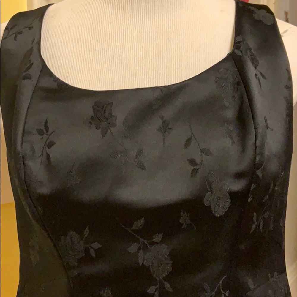 NWOT Christian Dior Black Silk Floral BackZip Tank